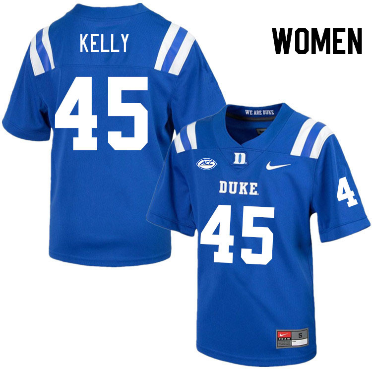 Women #45 Sean Kelly Duke Blue Devils College Football Jerseys Stitched Sale-Royal